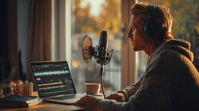 AI brain with soundwave visualization