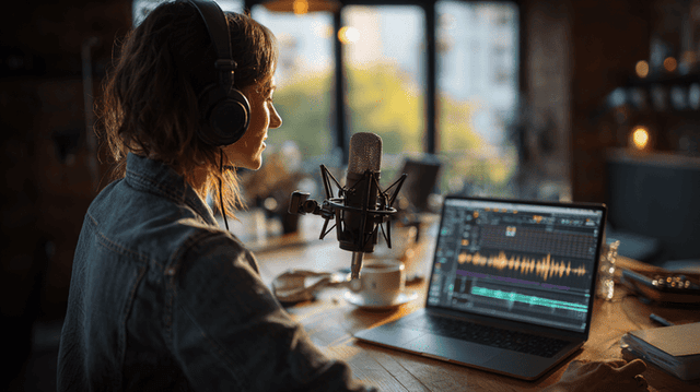 Colorful abstract audio waveform