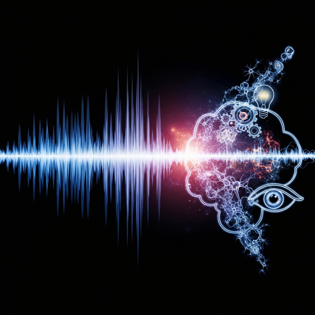 AI brain with soundwave